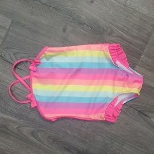 Girls rainbow one piece swimsuit